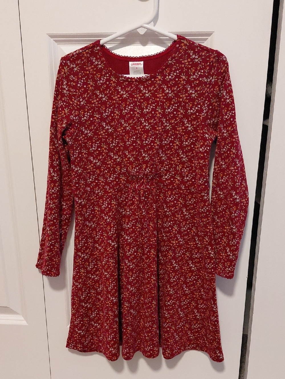 Gymboree Red Floral Long-Sleeve Dress